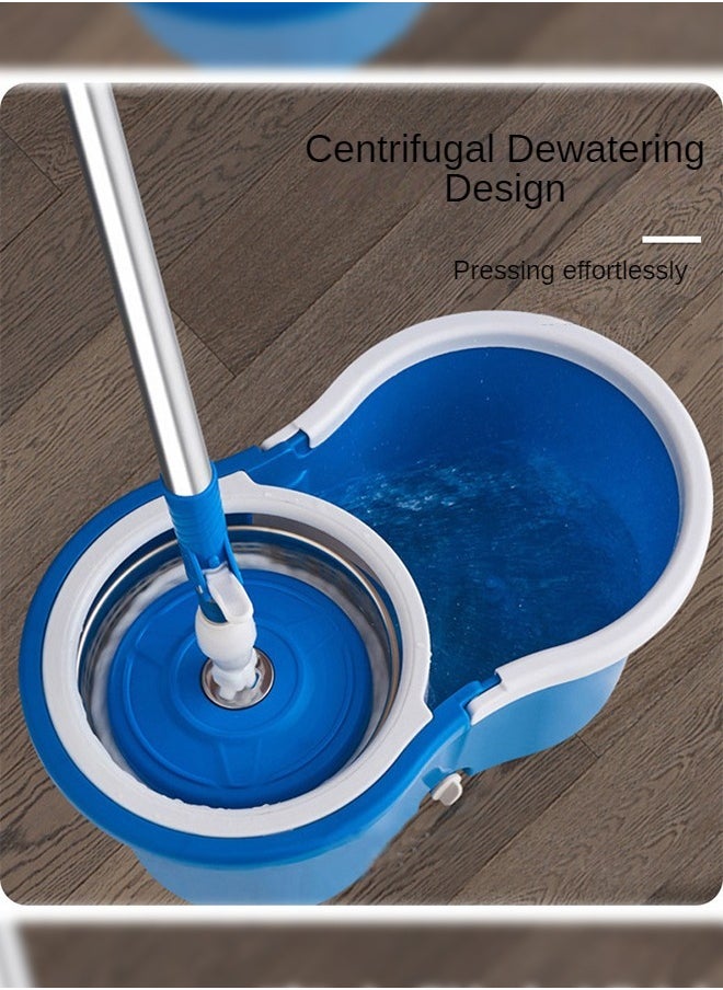 Mop And Bucket Set 360 Degree Spin Rotating Mop With Bucket 2 Microfiber Heads And Adjustable Handle For Home Wooden Floor Cleaning Tools