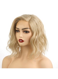OneDor Onedor Shoulder Length Lace Front Short Wavy Hair Bob Wigs for Women (Blonde)  - Image 2