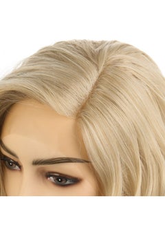 OneDor Onedor Shoulder Length Lace Front Short Wavy Hair Bob Wigs for Women (Blonde)  - Image 5