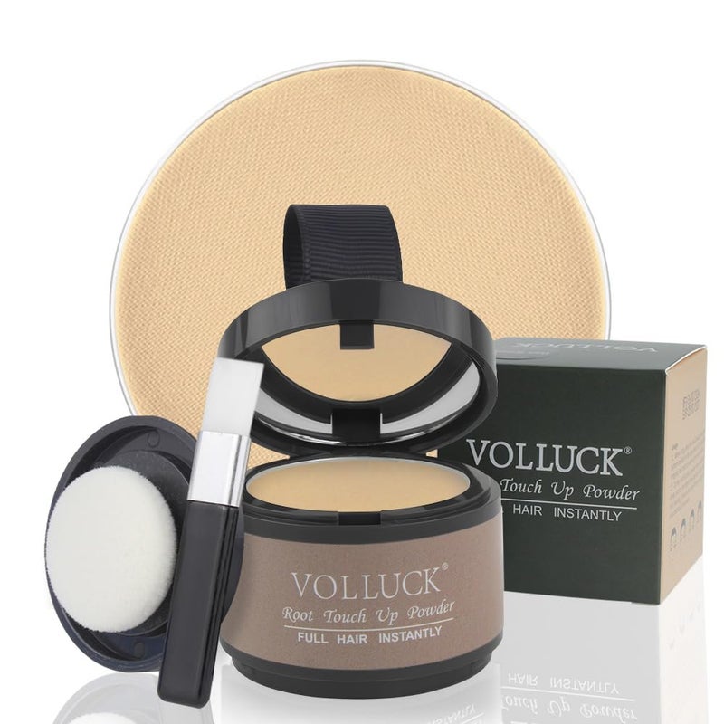 VOLLUCK Root Touch Up Hair Powder Root Cover Up Hairline Shadow Powder Stick Root Touch Up for Thinning Hair for Women and Men Bald Spots Eyebrows Beard Line Medium Blonde