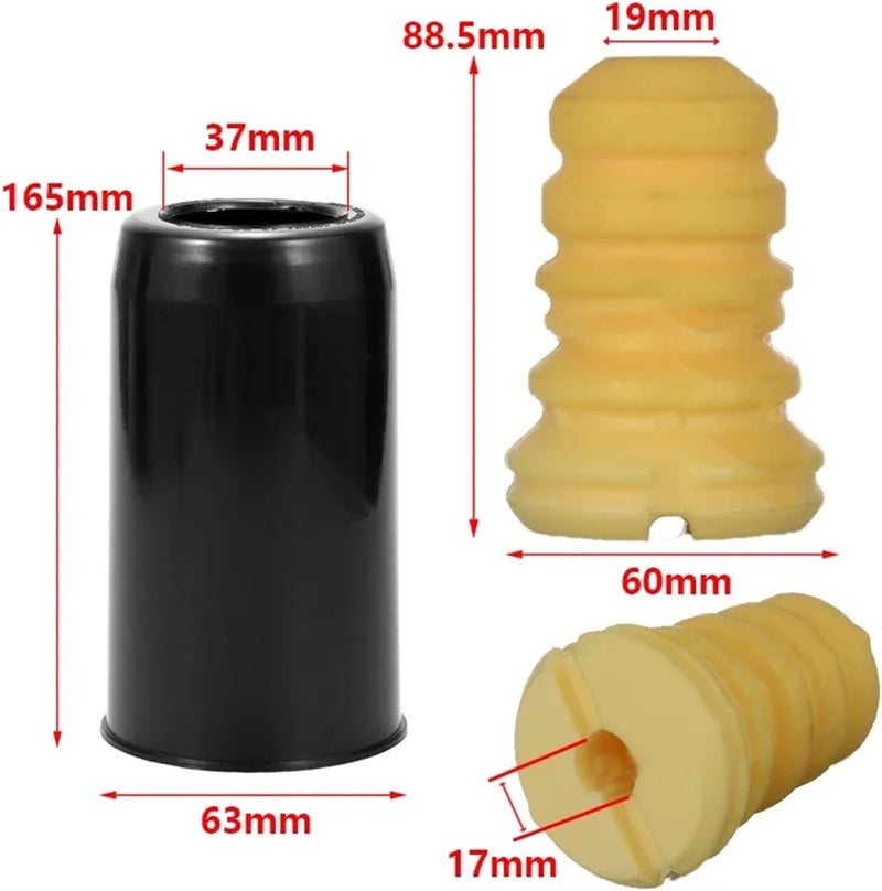 QASULER Car Rear Suspension Strut Bumper Shock Absorber Set - Image 4