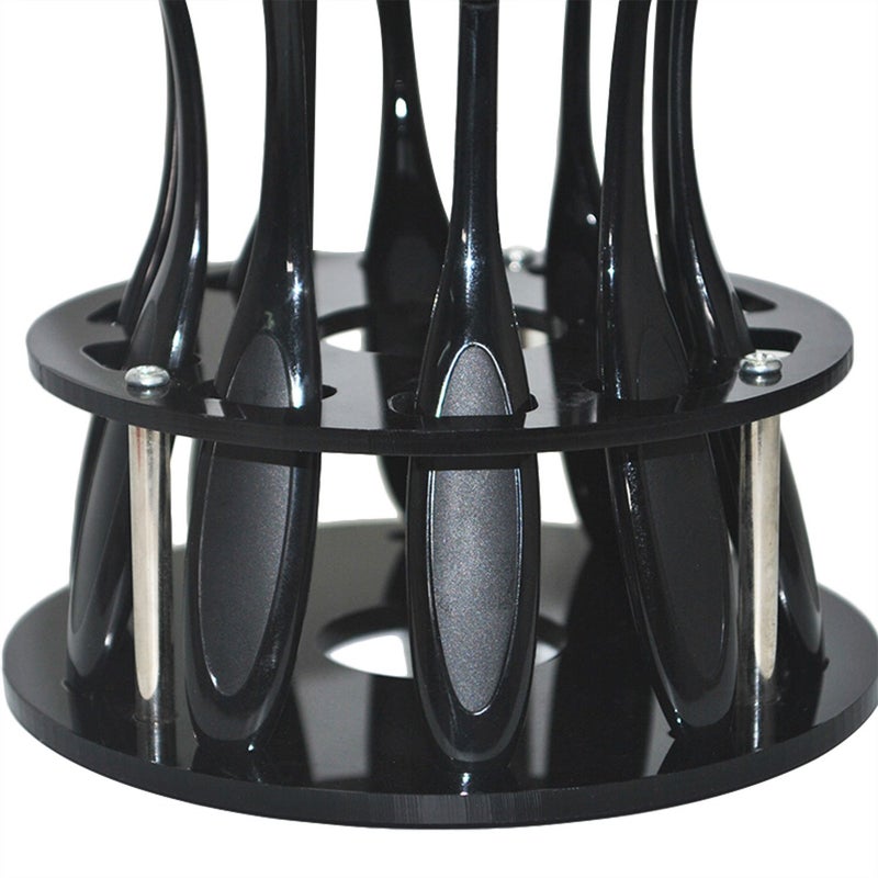 eBoot eBoot Oval Makeup Brush Holder 10 Holes Drying Rack Organizer Cosmetic Shelf Tool Black  - Image 4