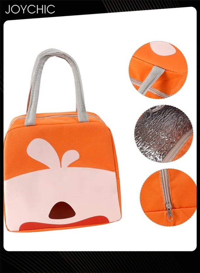 Joychic حقيبة غداء محمولة بتصميم كرتوني جميل مقاومة للماء والزيت مع حزام مقبض للمدرسة أو المكتب أو العمل أو السفر أو الأنشطة الخارجية - Image 1