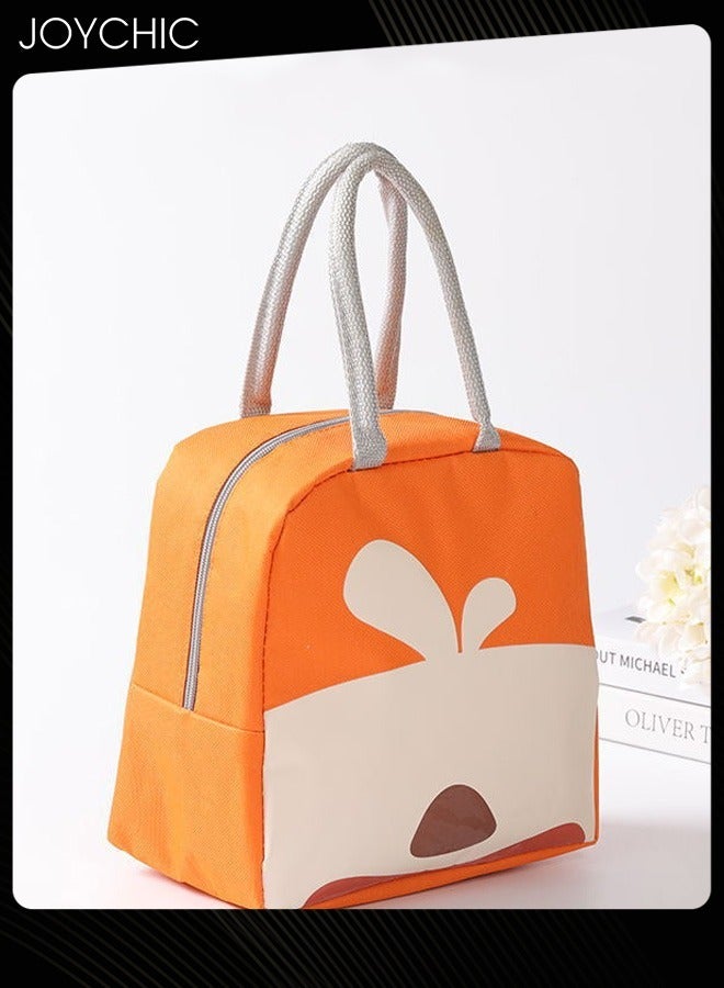 Joychic حقيبة غداء محمولة بتصميم كرتوني جميل مقاومة للماء والزيت مع حزام مقبض للمدرسة أو المكتب أو العمل أو السفر أو الأنشطة الخارجية - Image 4
