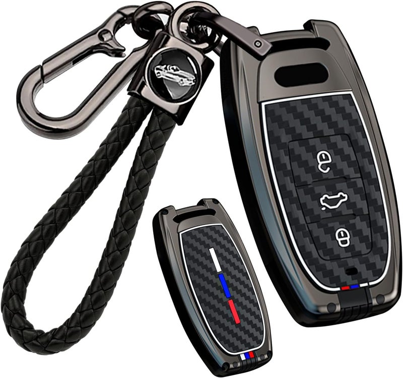 Ontto Luminous Car Key Fob Cover for Audi Models with Keychain - Image 1