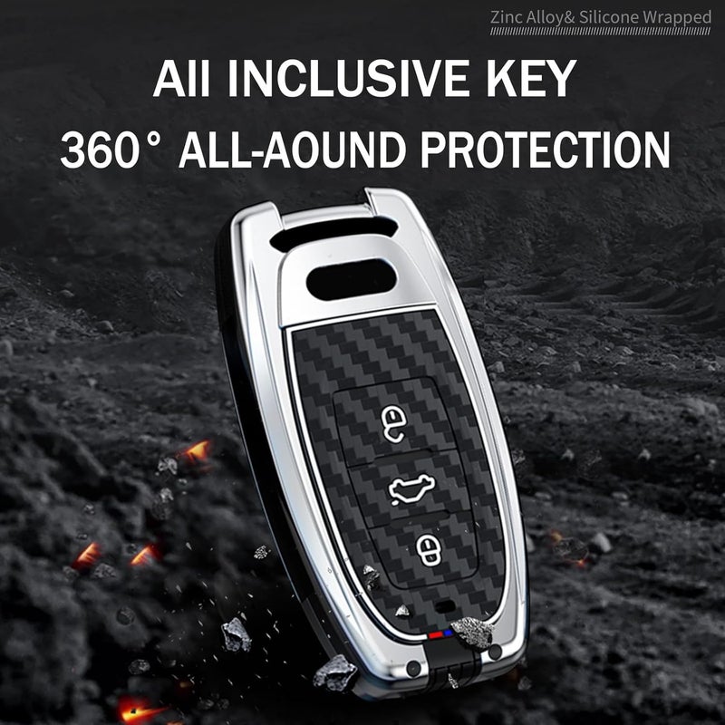Ontto Luminous Car Key Fob Cover for Audi Models with Keychain - Image 5