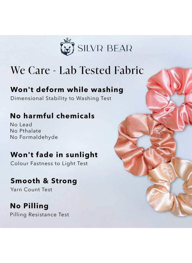 SILVR BEAR Luxury Satin Scrunchies SAME 5 COLORS AS PIC, Anti-Hair-Breakage, Hair Ties, Scrunchies Set for Girls, Women, Best gift for Sister, Friend, Mom (Rose Collection) - Image 5