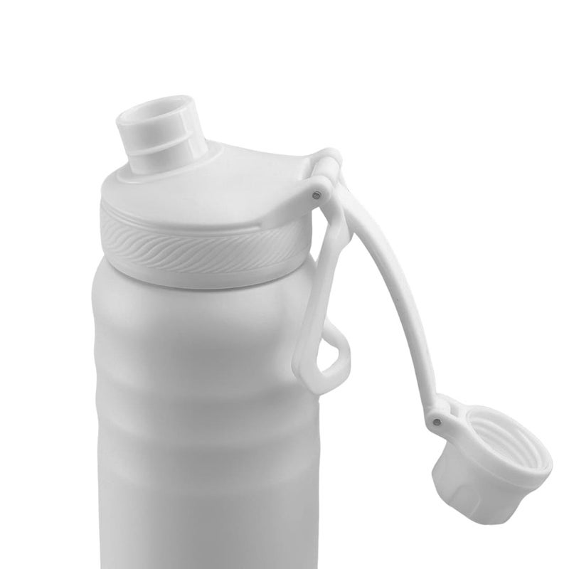 Hans Larsen Cento Double-Walled Stainless Steel Vacuum Flask 720ml Hot And Cold Insulated Sports Water Bottle, Leak-Proof Lid with Carry Loop, Durable Travel Flask for Daily Use - White - Image 2