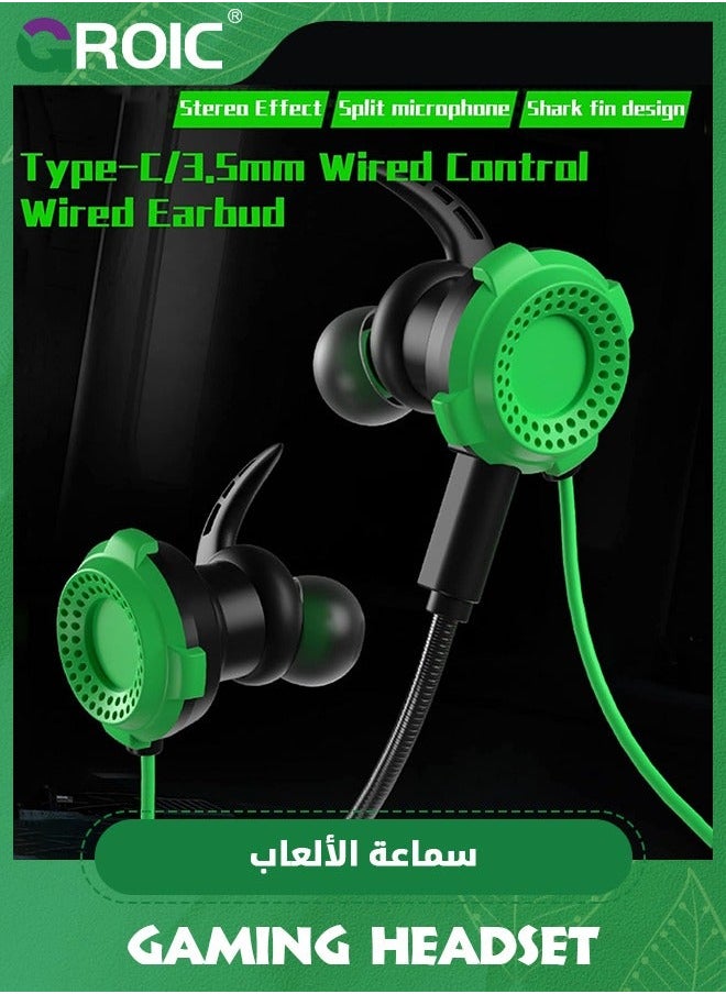GROIC Dual Microphone Wired Earphone In-Ear Headphones with 3.5mm/Type-C Interface for Sports and Gaming, Corded Plug in Ear Buds  - Image 5