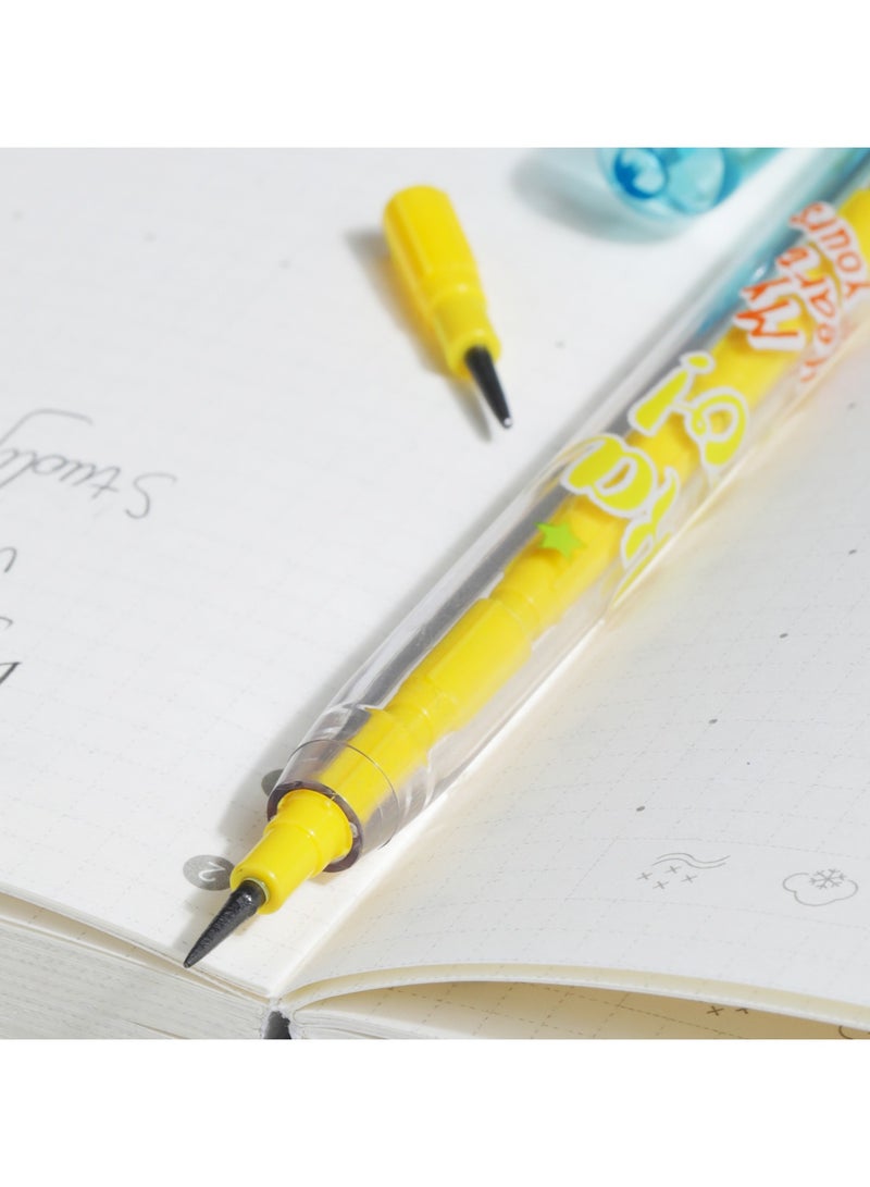 Deli EC086 MONSTER FRIENDS No Clip Plastic Round Barrel No Grip Mechanical Pencil with Eraser, 2B, 20PCS - Image 2