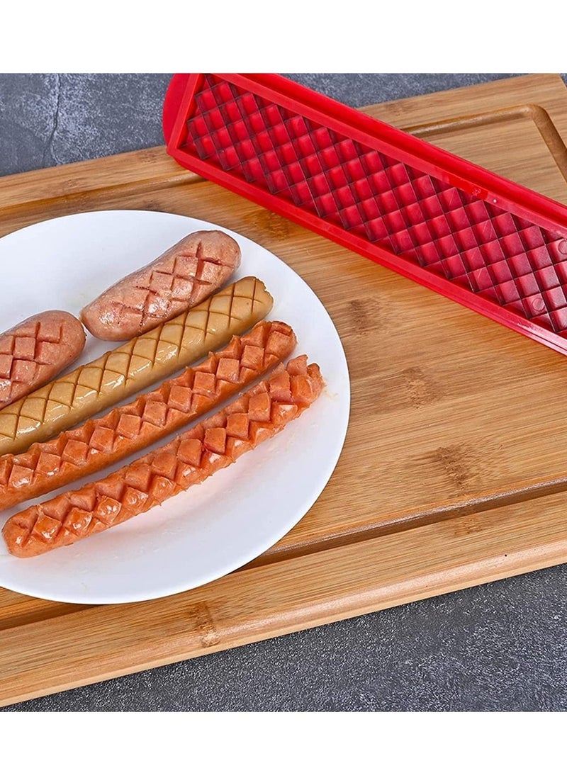 Y&D Hot Dog Cutter, Grilled Sausage and Ham Cutter Tool Portable Barbecue Spiral Fancy Blade Stainless Steel Slicer (red, 1 Piece)  - Image 5