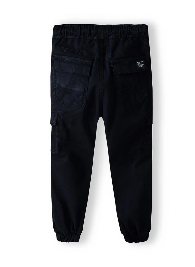 MINOTI Kids' Twill Cargo Trousers with Elastic Waist and Cuffed Ankles
