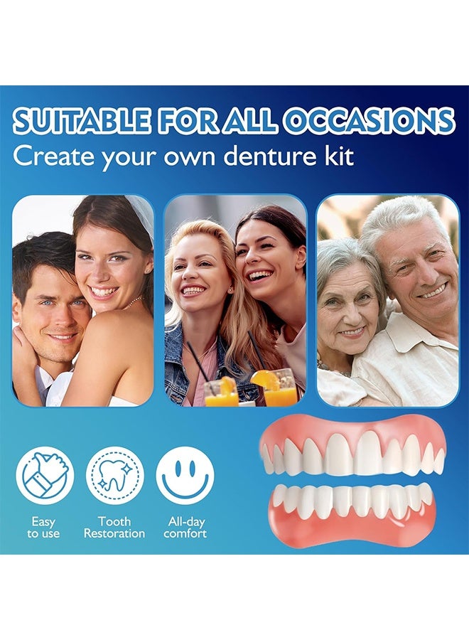 ORALHOE Denture Grooming Set, Moldable False Teeth, Silcone Denture Set, Teeth Veneers Whitening Dentures Imitation Braces Temporary False Teeth Cover Perfect Smile Comfortable Fit Denture Kit, Temporary Teeth Filling Repair Kit - Image 4