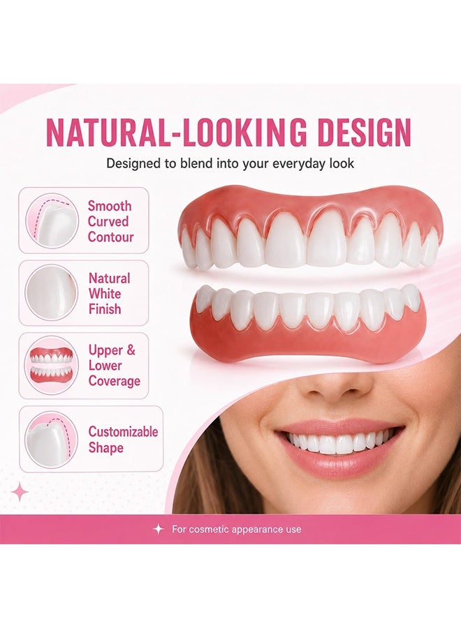 ORALHOE Denture Grooming Set, Moldable False Teeth, Silcone Denture Set, Teeth Veneers Whitening Dentures Imitation Braces Temporary False Teeth Cover Perfect Smile Comfortable Fit Denture Kit, Temporary Teeth Filling Repair Kit - Image 5