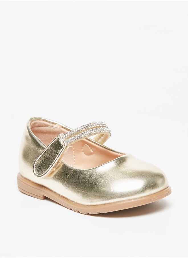 Flora Bella By Shoexpress - Girl's Embellished Mary Jane Shoes With Hook And Loop Closure Ramadan Collection - Image 1