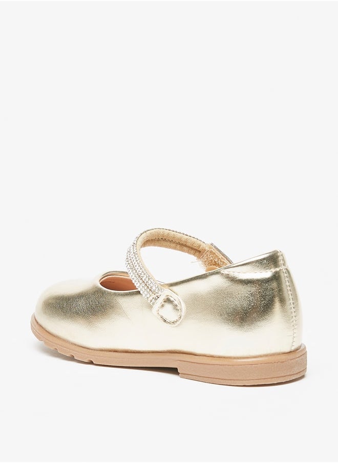 Flora Bella By Shoexpress - Girl's Embellished Mary Jane Shoes With Hook And Loop Closure Ramadan Collection - Image 1