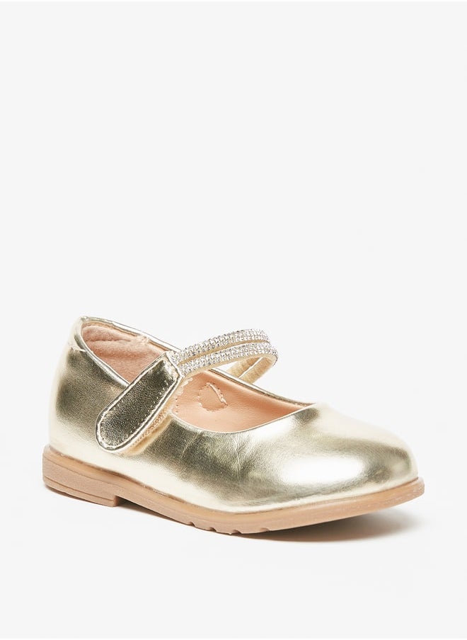 Flora Bella By Shoexpress - Girl's Embellished Mary Jane Shoes With Hook And Loop Closure Ramadan Collection - Image 1