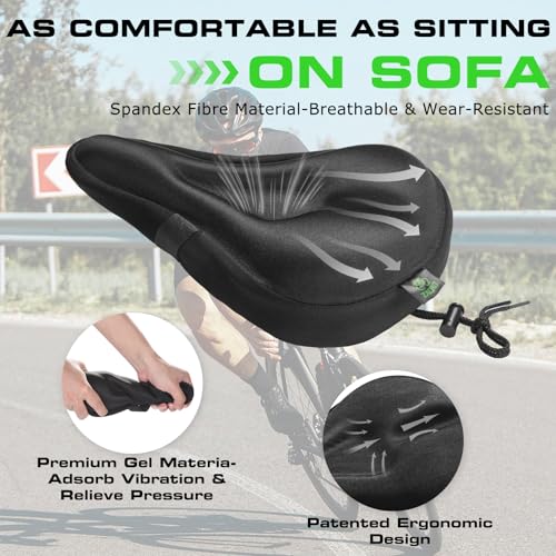 Zacro Gel Bike Seat - Extra Soft Bicycle Saddle Cushion with Water&Dust Resistant Cover - Image 3