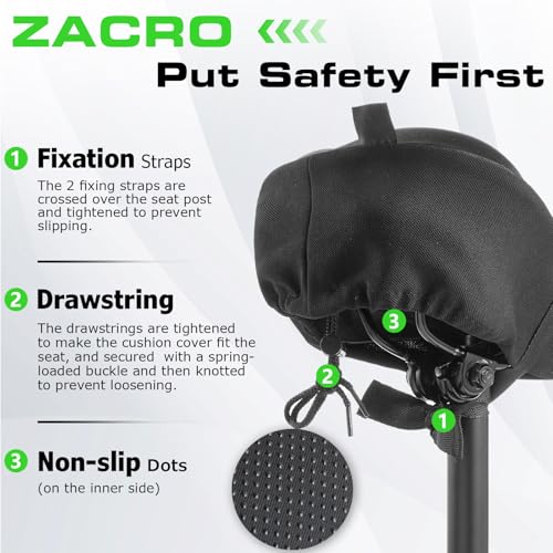 Zacro Gel Bike Seat - Extra Soft Bicycle Saddle Cushion with Water&Dust Resistant Cover - Image 5