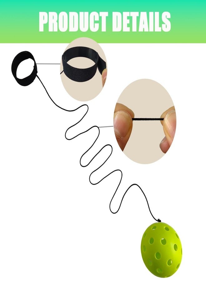 Toeloioh 2 PCS Pickleball Trainer,Continuous Rebound Pickleball Drills Enhance Reaction Speed& Hand-Eye Coordination,Solo Practice Ball, Skill Levels,Green (Paddle Not Included) - Image 4