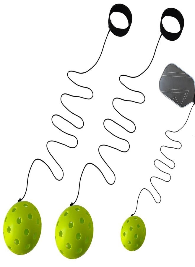Toeloioh 2 PCS Pickleball Trainer,Continuous Rebound Pickleball Drills Enhance Reaction Speed& Hand-Eye Coordination,Solo Practice Ball, Skill Levels,Green (Paddle Not Included) - Image 1