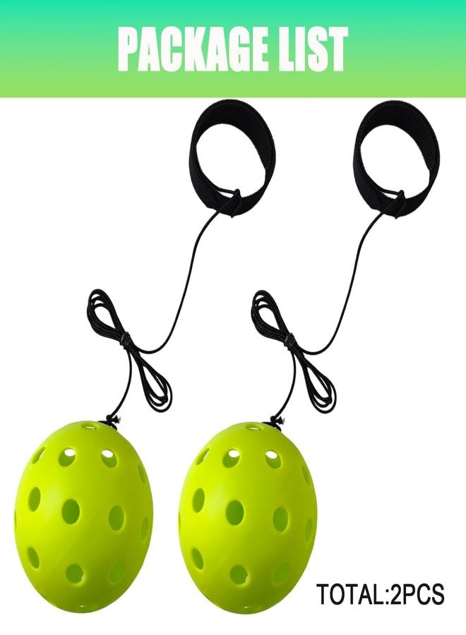 Toeloioh 2 PCS Pickleball Trainer,Continuous Rebound Pickleball Drills Enhance Reaction Speed& Hand-Eye Coordination,Solo Practice Ball, Skill Levels,Green (Paddle Not Included) - Image 3