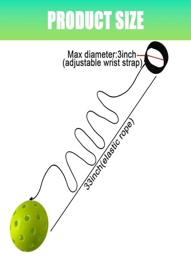 Toeloioh 2 PCS Pickleball Trainer,Continuous Rebound Pickleball Drills Enhance Reaction Speed& Hand-Eye Coordination,Solo Practice Ball, Skill Levels,Green (Paddle Not Included) - Image 2