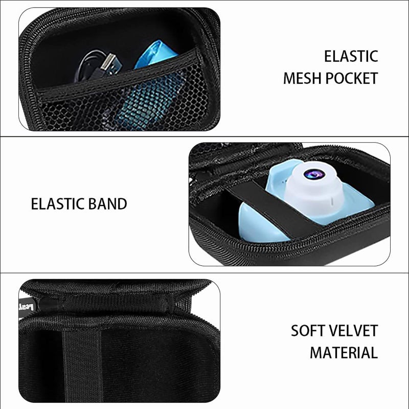 Leayjeen Kids Camera Case Compatible with Seckton/GKTZ/VATENIC/OZMI/PROGRACE/Nine Cube/Desuccu Kids Digital Camera Toys and Accessories, Birthday Holiday Gifts for Boys,Black(Case Only) - Image 3