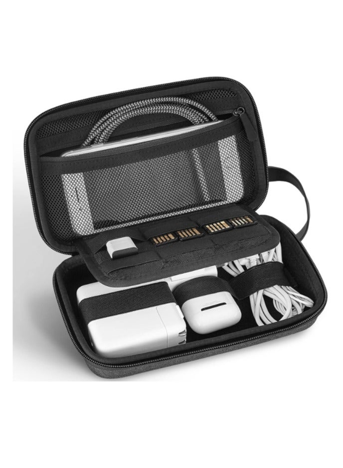 جي تيك حقيبة تنظيم ملحقات السفر من JETech – حقيبة محمولة للملحقات الإلكترونية والكابلات – مناسبة لمحول ماك بوك، الكابلات، قلم اللمس، بطاقات SD والفأرة - Image 1