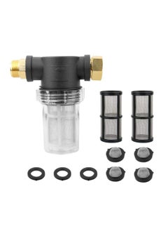 Garden Hose Filter, Garden Hose Inlet Filter for High Pressure Washer, Sediment Filter Attachment, 40 Mesh Screen, Extra 2 Pcs 100 Mesh, 3PCS O-Ring and 4PCS Filter Hose Washer