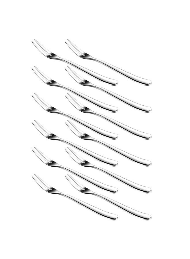 WARMBUY Small Stainless Steel Forks For Cocktail Appetizer Dessert Party Set Of 12 - Image 1