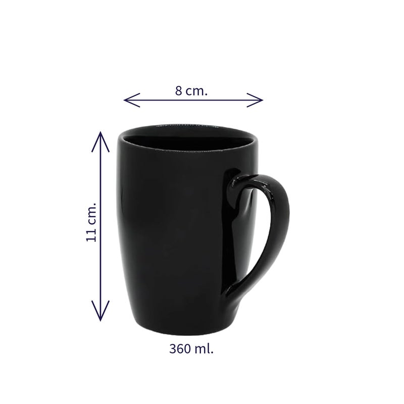 Femora Ceramic Coffee Mug Set of 2360ml Multi Color Tea Cups Stackable Chip Resistant Large Serving Coffee Cup Ideal Coffee Mug for Gift Black Color May Vary - Image 3