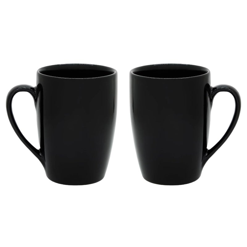 Femora Ceramic Coffee Mug Set of 2360ml Multi Color Tea Cups Stackable Chip Resistant Large Serving Coffee Cup Ideal Coffee Mug for Gift Black Color May Vary - Image 1