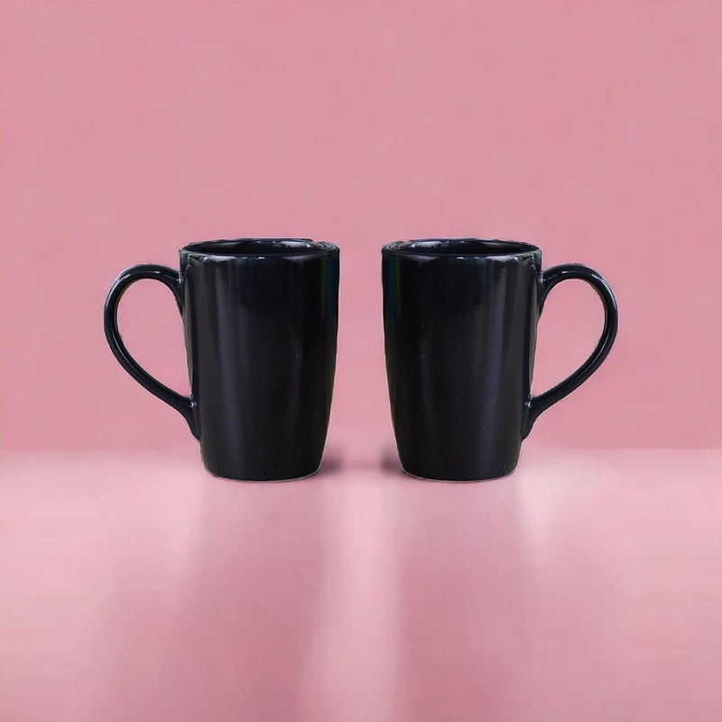 Femora Ceramic Coffee Mug Set of 2360ml Multi Color Tea Cups Stackable Chip Resistant Large Serving Coffee Cup Ideal Coffee Mug for Gift Black Color May Vary - Image 4
