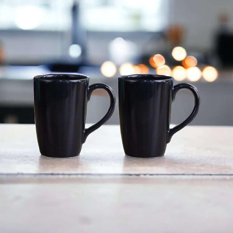 Femora Ceramic Coffee Mug Set of 2360ml Multi Color Tea Cups Stackable Chip Resistant Large Serving Coffee Cup Ideal Coffee Mug for Gift Black Color May Vary - Image 2