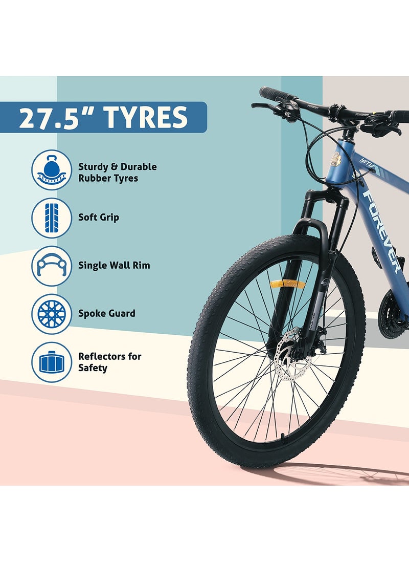 ENDLESS  FOREVER Aluminium Alloy 17" Frame, 27.5" Wheels Mountain Bike with Shimano Altus 21 Speed Gear Shifter for Adults|Disc Brakes, Adjustable Seat, All Terrain Tyres, Suspension MTB Cycle for Men & Women  - Image 4