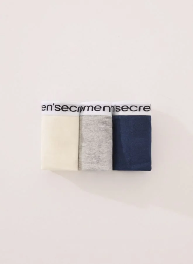 women'secret Pack of 3 classic cotton panties mix colors logo