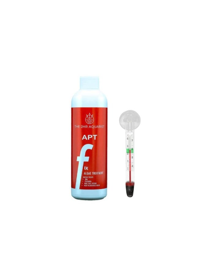 ايه بي تي محلول APT Aquarist FIX للتحكم في الطحالب في أحواض السمك - 200 مل | آمن للنباتات والأسماك مع ترمومتر زجاجي قصير مجاني - Image 1