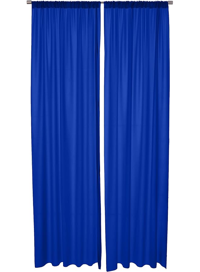 erorex 10 Feet X 10 Feet Polyester Backdrop Drapes Curtains Panels With Rod Pockets Wedding Ceremony Party Home Window Decorations Royal Blue - Image 1