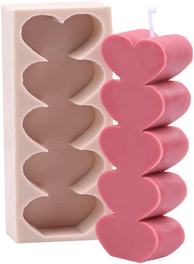 MATIN IMPEX Love Heart Shape Candle Silicone Molds for Making Candle Resin Pillar Aromatherapy Candles Wax Soap Flower Specimen Clay Craft (WCM028) - Image 1