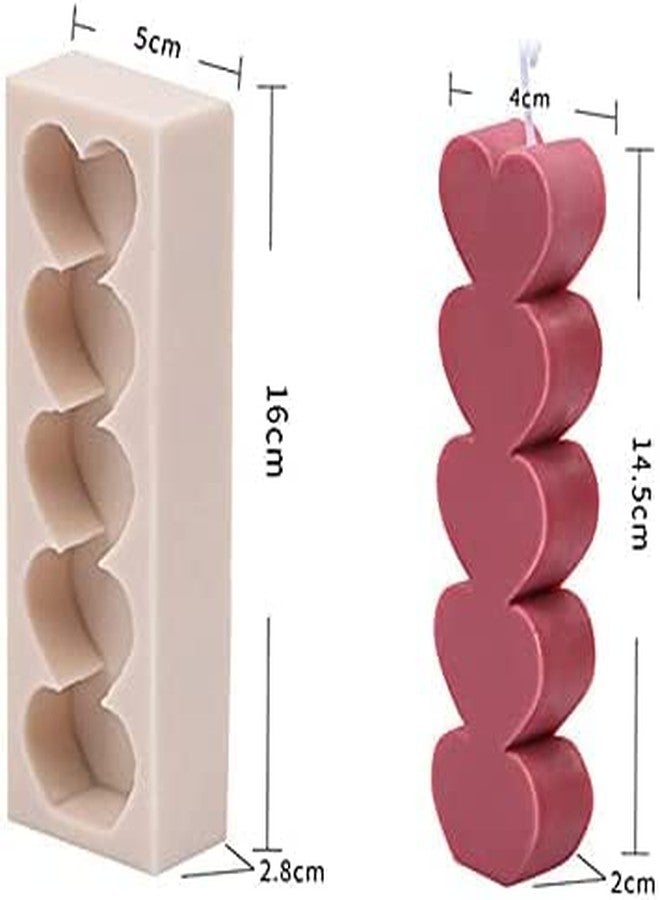 MATIN IMPEX Love Heart Shape Candle Silicone Molds for Making Candle Resin Pillar Aromatherapy Candles Wax Soap Flower Specimen Clay Craft (WCM028) - Image 2