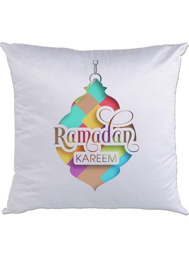 إيه إم سي ديزاين إيه إم سي ديزاين "وسادة مطبوع عليها عبارة "Ramadan Kareem" أبيض/ بني/ أصفر 40x40سم 