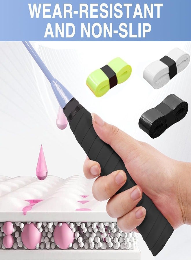 6 Pack Tennis & Badminton Racket Grip Tape, Absorbent Dry Feel Badminton Racket Grip Tape Overgrip Replacement for Squash Baseball Bat Softball Bat (3Colors) - Image 2