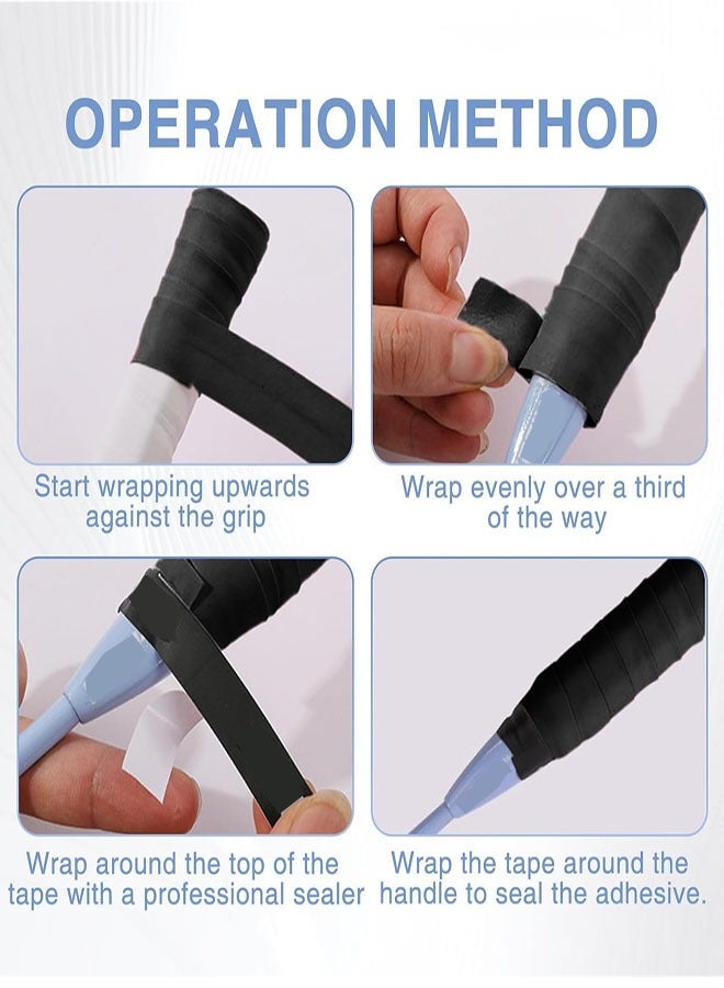 6 Pack Tennis & Badminton Racket Grip Tape, Absorbent Dry Feel Badminton Racket Grip Tape Overgrip Replacement for Squash Baseball Bat Softball Bat (3Colors) - Image 3