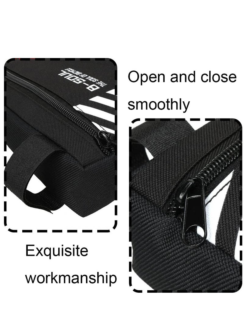 دارك هورس حقيبة إطار دراجة مثلثة الشكل مع حامل زجاجة ماء، حقيبة أنبوب علوية مقاومة للماء للدراجات، حقيبة تخزين إطار الدراجة للهاتف والمحفظة والمفاتيح والأدوات، للاستخدام مع ملحقات الدراجات على الطرق والدراجات الجبلية - Image 4