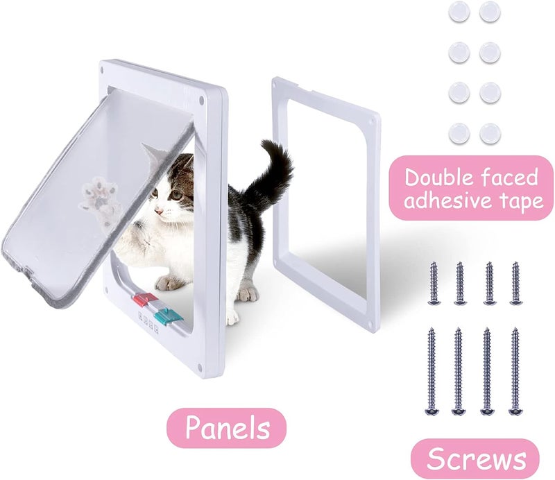 EGETOTA goTeamghjkl Cat Door Flap (Outer Size 9.9" x 9.2"), 4 Way Locking Large Cat Door for Interior Exterior Doors, Weatherproof Pet Door for Cats Doggie Kitties and Kittens with Circumference < 24.8" - Image 4