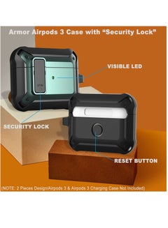 ELTRAZONE Upgraded [Secure Lock] Armor Airpod Pro Case, Fibuntun Shockproof AirPods Pro Cover Cool iPod Pro Case Designed for Apple Air Pod Wireless Pro Cases for Men Women  - Image 5