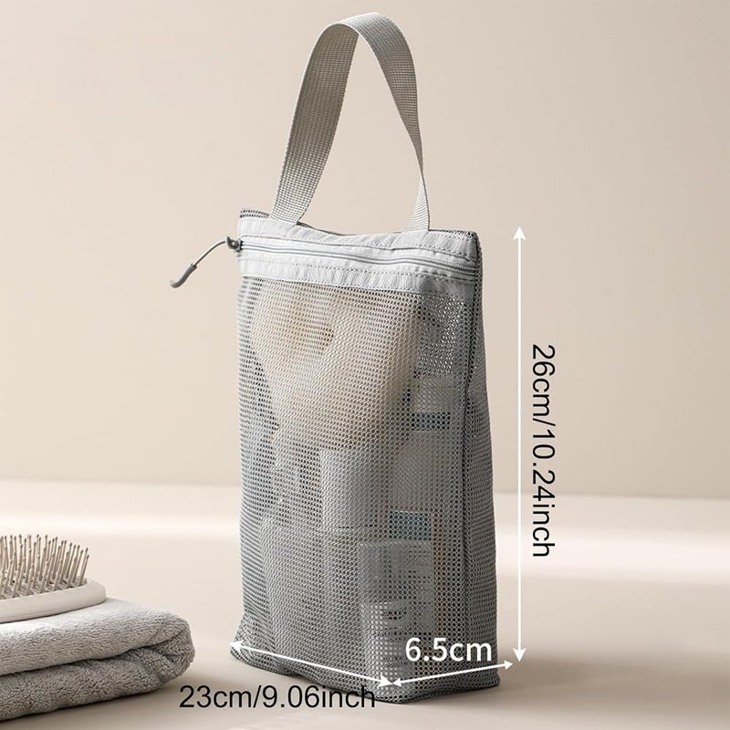 KASTWAVE Portable Mesh Shower Caddy Bag with 3 Quick-Dry Pockets, Travel Toiletry Organizer for Bathroom, Gym, Dorms, Camping, Swimming – Lightweight Durable Hanging Toiletry Storage Pouch - Image 5
