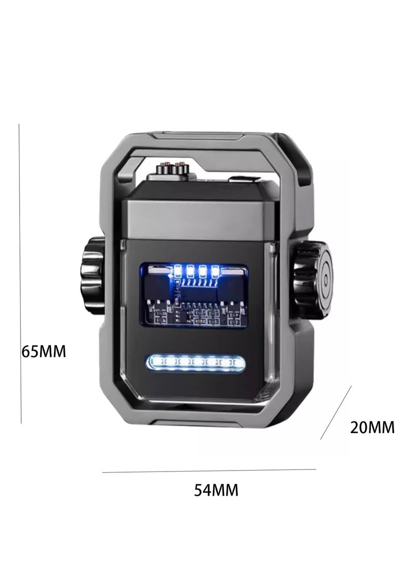 Generic - Mecha Gyro Pulse Double Arc Electronic Windproof Decompression Lighter Creative Plateau Cigarette Lighter - Image 1