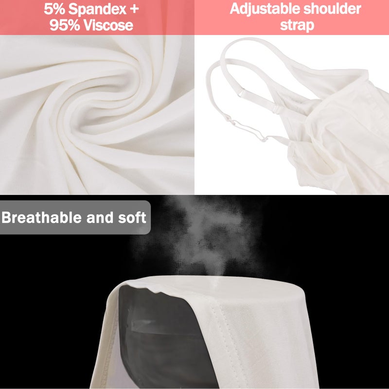 BQTQ 5 Pcs White Camisoles for Women Spaghetti Strap Basic Camisole Tank Tops, L - Image 4